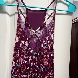 Maurices Purple Floral Lace-Trim Tank Top